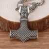 Viking Necklace Walf Head Thor's Hammer Mjolnir Amulet Necklace Men's Jewelry