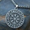 Viking Magic~Viking Odin Runavin necklace For Women Men SYMBOL OF NORSE RUNIC NORSE Runes Vegvisir Pendant Necklace Compass Viking Jewelry