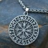 Viking Magic~Viking Odin Runavin necklace For Women Men SYMBOL OF NORSE RUNIC NORSE Runes Vegvisir Pendant Necklace Compass Viking Jewelry