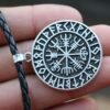 Viking Magic~Viking Odin Runavin necklace For Women Men SYMBOL OF NORSE RUNIC NORSE Runes Vegvisir Pendant Necklace Compass Viking Jewelry