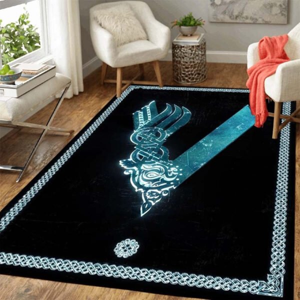 Viking Odin Wolf Rug Viking Norse Mythology Large Area Rugs Comfortable Carpet Rugs For Bedroom Printed Mat Bedroom Decor Carpet