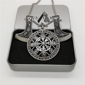 New Magicun Viking~Viking Pendant Wolf rune Axe Necklace Compass Vegvisir S pagan Jewelry 1pc