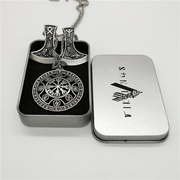 New Magicun Viking~Viking Pendant Wolf rune Axe Necklace Compass Vegvisir S pagan Jewelry 1pc