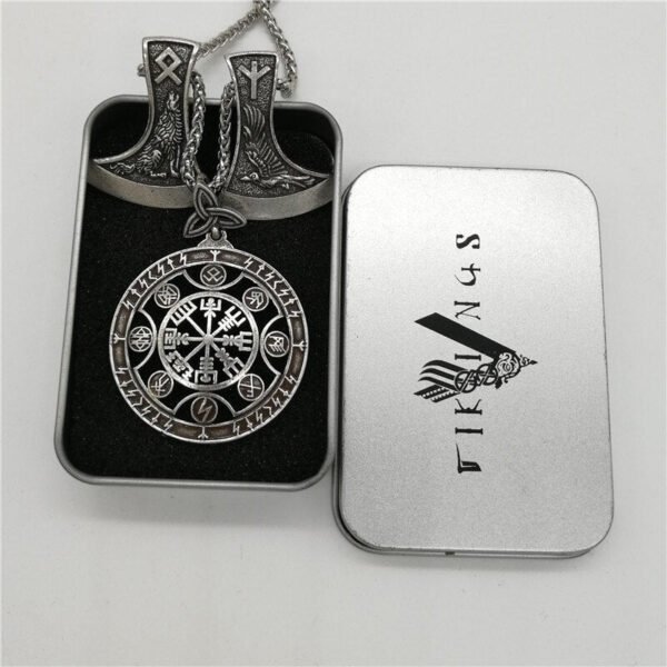 New Magicun Viking~Viking Pendant Wolf rune Axe Necklace Compass Vegvisir S pagan Jewelry 1pc