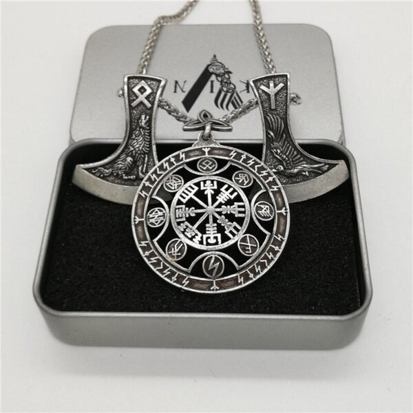 New Magicun Viking~Viking Pendant Wolf rune Axe Necklace Compass Vegvisir S pagan Jewelry 1pc