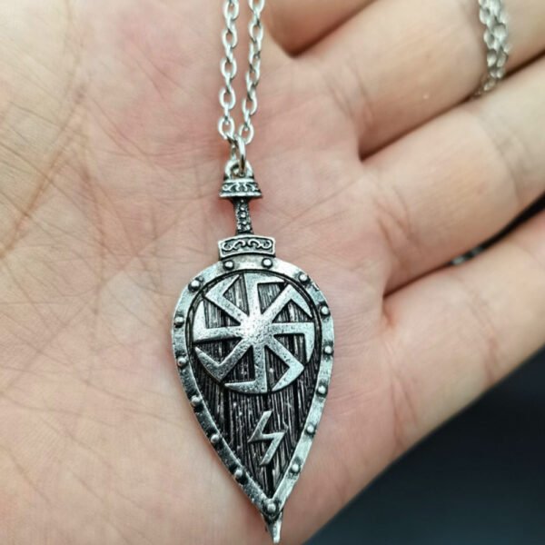 Viking Magic~Viking Shield Necklace Pendant Slavic Amulet Sword Axe Shield Rune Pendant Viking Pirate Jewelry Talisman Necklace For Women Men