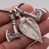 Viking Magic~Viking Shield Necklace Pendant Slavic Amulet Sword Axe Shield Rune Pendant Viking Pirate Jewelry Talisman Necklace For Women Men
