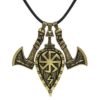 Viking Magic~Viking Shield Necklace Pendant Slavic Amulet Sword Axe Shield Rune Pendant Viking Pirate Jewelry Talisman Necklace For Women Men