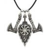 Viking Magic~Viking Shield Necklace Pendant Slavic Amulet Sword Axe Shield Rune Pendant Viking Pirate Jewelry Talisman Necklace For Women Men
