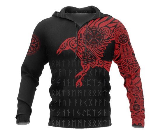 Viking The Raven of Tattoo 3D Printed Men Hoodies Retro Harajuku Fashion Hooded Sweatshirt Autumn Hoody Casual streetwear hoodie
