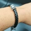 Viking Magic~Viking rune bead Wolf Head Bracelet Stainless Steel Leather Bracelet