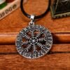 New Magicun Viking~Vintage Aegishjalmur Rune Pendant Necklace Men Women Viking Necklace