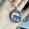 Vintage Amethyst Moon Face Necklace,Man In The Moon Pendant,Wicca,Witch,Pagan,Gypsy,Magic,Celestial,Witchcraft,Necklace,Stars