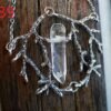 Vintage Branch Antlers Natural Crystal Pendant Necklace Sweater Chain Gift