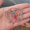Vintage Branch Antlers Natural Crystal Pendant Necklace Sweater Chain Gift