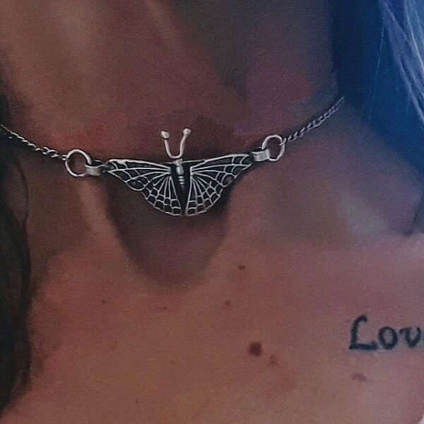 Vintage Butterfly Choker Necklace Insect Animal Clavicle Chain
