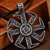 New Magicun Viking~Vintage Kolovrat Pendant Slavic Kolovrat Amulet Necklace Pendant Viking