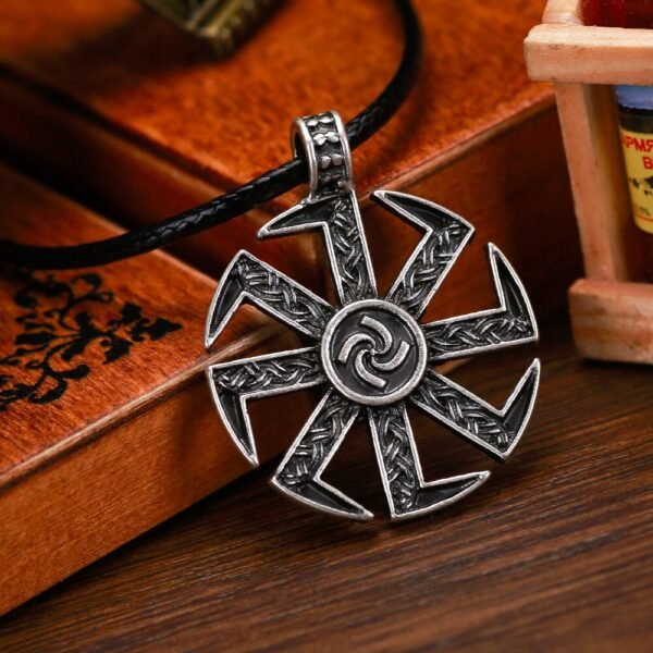 New Magicun Viking~Vintage Kolovrat Pendant Slavic Kolovrat Amulet Necklace Pendant Viking