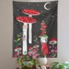 Vintage Mushroom Tapestry Wall Hanging Psychedelic Moon Tapestry Flower Girls Tapestry Colorful Vertical Tapestry for Room