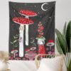 Vintage Mushroom Tapestry Wall Hanging Psychedelic Moon Tapestry Flower Girls Tapestry Colorful Vertical Tapestry for Room