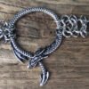 Vintage Mythology Witch Dragon Serpent Pendant Neckalce Gothic Pagan Choker Wiccan Jewelry