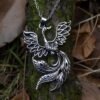 Vintage Phoenix Pendant Necklace Spirit Amulet Jewelry