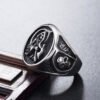 Magic Ring~Vintage Punk Style Grim Reaper Skull Ring Stainless Steel  High Polished Biker Ring For Men Gift Bijoux HF064