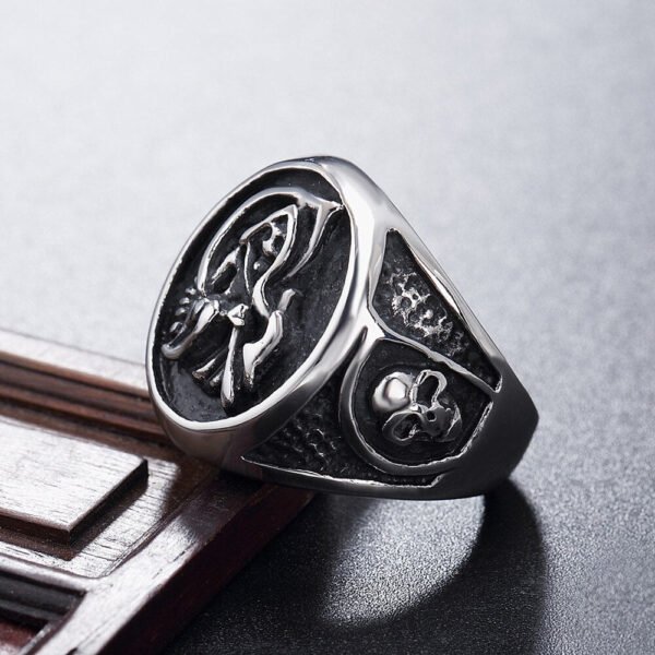 Magic Ring~Vintage Punk Style Grim Reaper Skull Ring Stainless Steel  High Polished Biker Ring For Men Gift Bijoux HF064