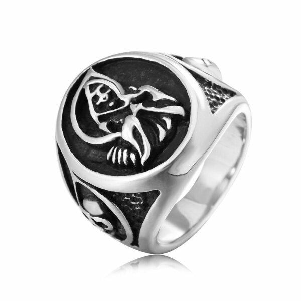 Magic Ring~Vintage Punk Style Grim Reaper Skull Ring Stainless Steel  High Polished Biker Ring For Men Gift Bijoux HF064