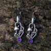 Vintage Silver Crystal Mushroom Dangle Earrings Cute Jewelry For Women