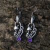Vintage Silver Crystal Mushroom Dangle Earrings Cute Jewelry For Women
