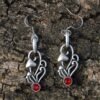 Vintage Silver Crystal Mushroom Dangle Earrings Cute Jewelry For Women