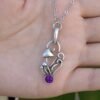 Vintage Silver Magic Mushroom Crystal Necklace Plant Jewelry