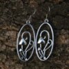 Vintage Silver Mushroom Drop Earrings Cute Plant Jewelry For Women