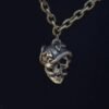 Vintage Skull Snake Pendant Necklace Medusa Snake Skull Wiccan Necklace Gothic Pagan Jewelry