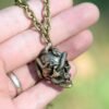 Vintage Skull Snake Pendant Necklace Medusa Snake Skull Wiccan Necklace Gothic Pagan Jewelry