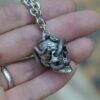 Vintage Skull Snake Pendant Necklace Medusa Snake Skull Wiccan Necklace Gothic Pagan Jewelry