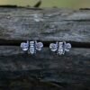 Vintage Tiny Bee Stud Earrings Honeybee Earrings Minimalism Jewelry