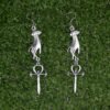 Vintage Victorian Hand Vampire Ankh Dangle Earrings Witch Jewelry For Gift