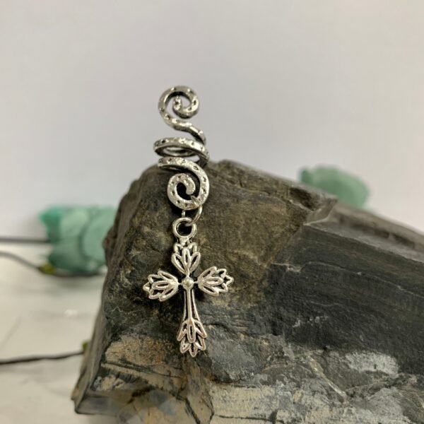 Vintage Viking Spiral Hair Braid Moon Pentagram Sun Angel Wing Skull Emblem Hair Bead Jewelry