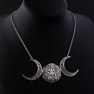 Vintage Wiccan Moon Pentagram Magic Necklaces Witch Jewelry