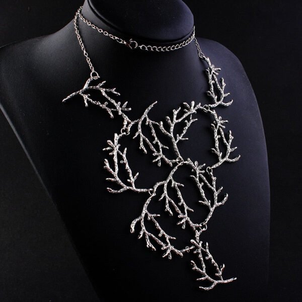 Vintage antler branch necklace Witch branch chest chain woodland antler necklace pagan Gothic gift
