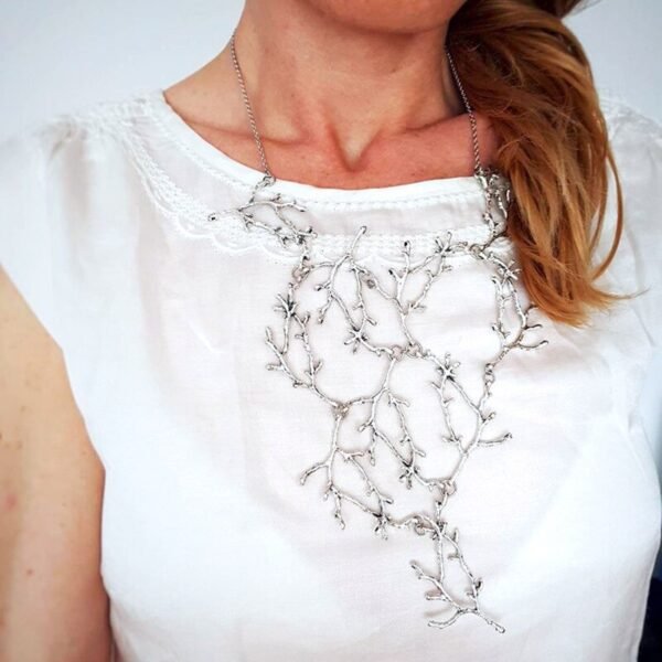 Vintage antler branch necklace Witch branch chest chain woodland antler necklace pagan Gothic gift