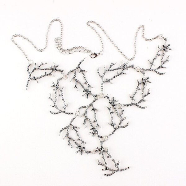 Vintage antler branch necklace Witch branch chest chain woodland antler necklace pagan Gothic gift