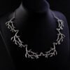 Vintage personality woods silver branch necklace Nordic style punk woodland antler necklace gift