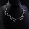 Vintage personality woods silver branch necklace Nordic style punk woodland antler necklace gift