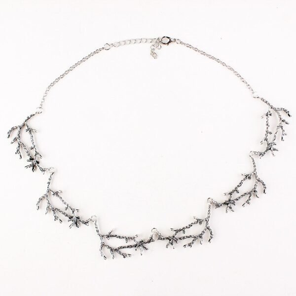 Vintage personality woods silver branch necklace Nordic style punk woodland antler necklace gift