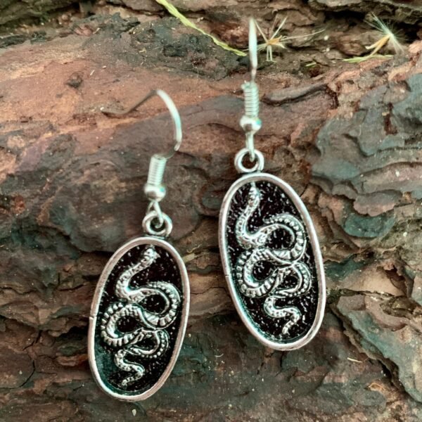 Vintage snake earrings pendant Wicca snake pendant snake ornament Gothic jewelry snake craft jewelry Gift