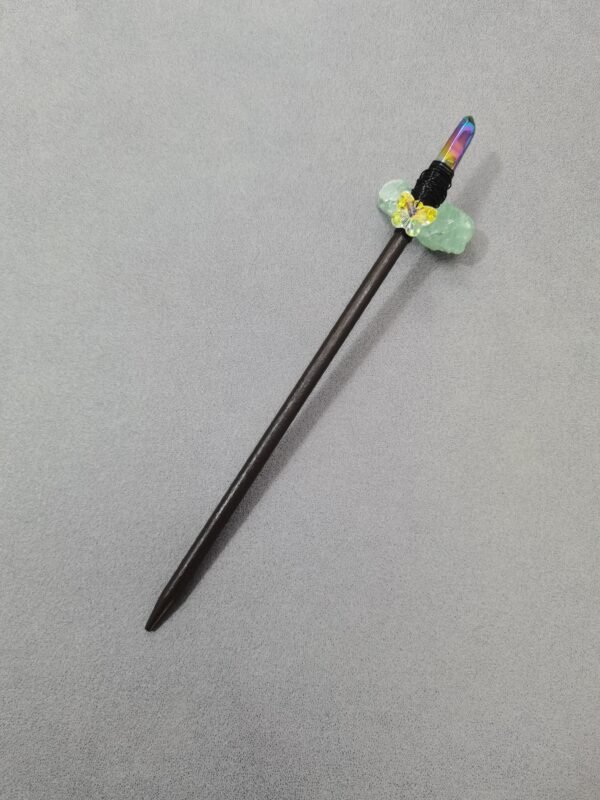 Vintage wood hairpin crystal hair stick Wicca accessories hair accessories  witches wand witch staff altar decoration gift