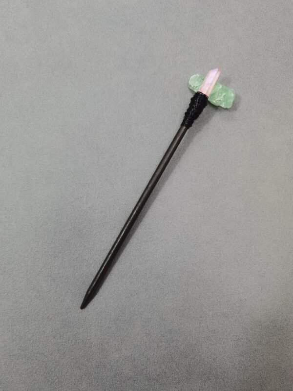 Vintage wood hairpin crystal hair stick Wicca accessories hair accessories  witches wand witch staff altar decoration gift